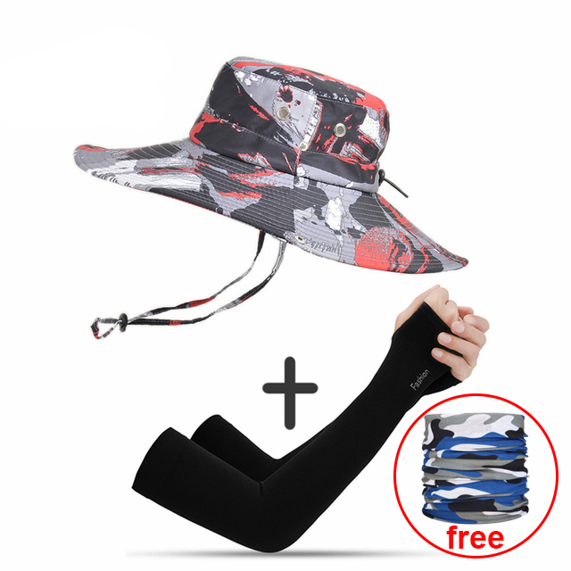 Casquette pour hommes, randonnée en plein air, pare-soleil d'été, casquette de pêche, respirante, pliable, grand bord, Panama: MULTI