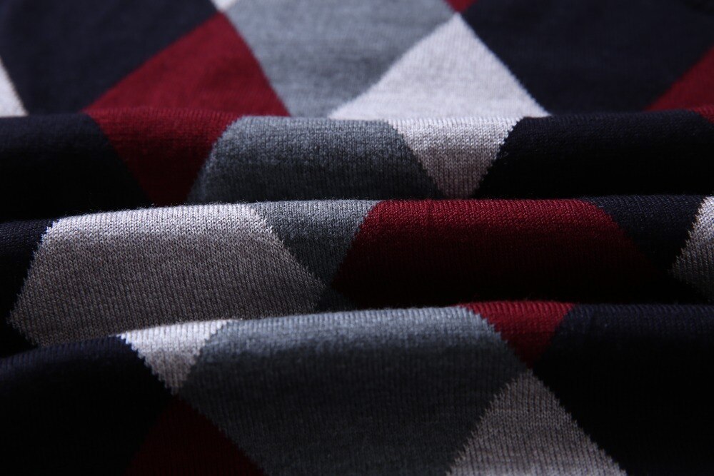 Mens Autumn Argyle Sleeveless Sweater V Neck Man Woo Clothes Knit Vest