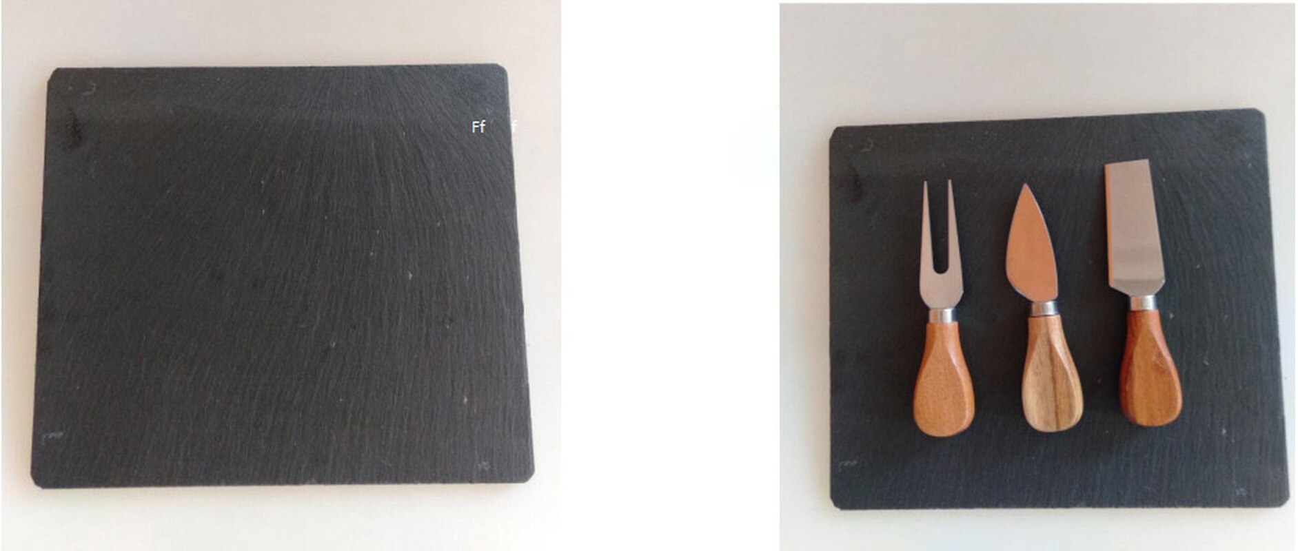 Acacia Wood Cheese Board Set with Cheese Knife Black Slate Wooden Home Cutting Board