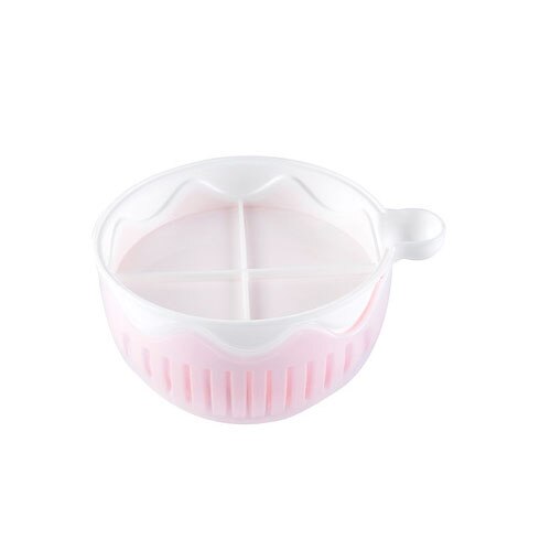 Ensaladera de frutas multifuncional PP, cuenco grueso y duradero con tapa, ensalada cortada, cuenco de corte de verduras y frutas, plato de fruta: PINK