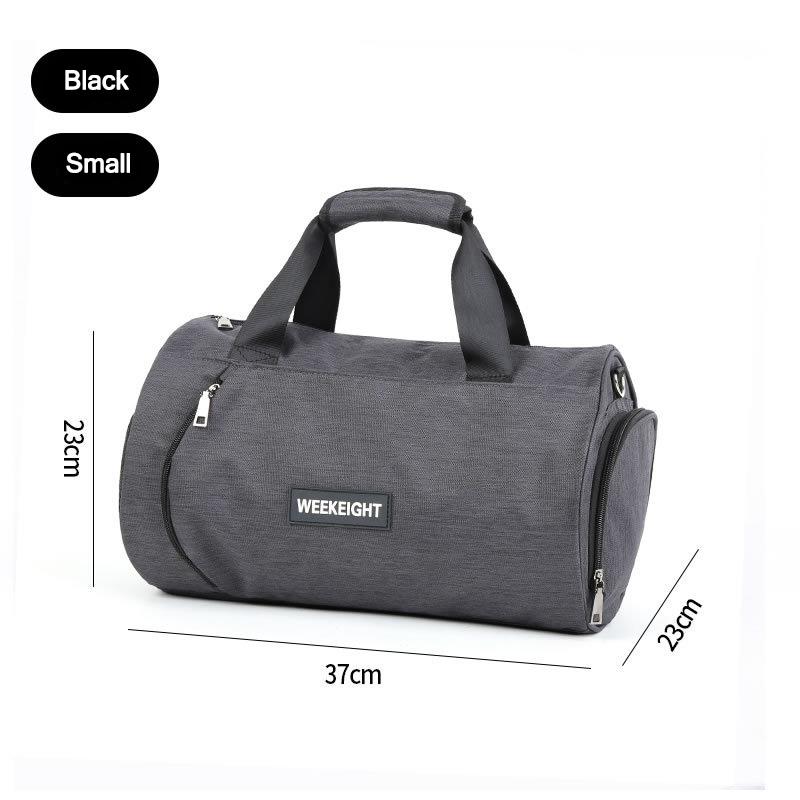 Bolsa de deporte de entrenamiento impermeable de 30L para hombres con bolsillo para zapatos, equipaje de viaje, bolsas de lona, bolso de fitness, bolsa de viaje: Black-S