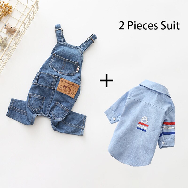 Franse Bulldog Kleding Voor Hond Kleren Denim Hond Jumpsuit Huisdier Kleding Voor Honden Huisdieren Kleding Winter Huisdier Jasje Ropa perro: Suit / L