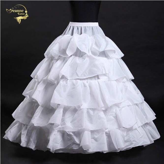 4 Hoops Baljurk Petticoats Goedkope Witte Petticoat Crinoline Onderrok Grote Ruche Bruiloft Accessoires Tule Onderrokken H78905