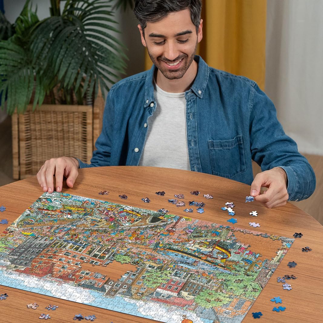 Amsterdam 1000/500/300 peças quebra-cabeças desafiador jogo de atividades familiares para sala de jogos quarto sala de estar presente de festa