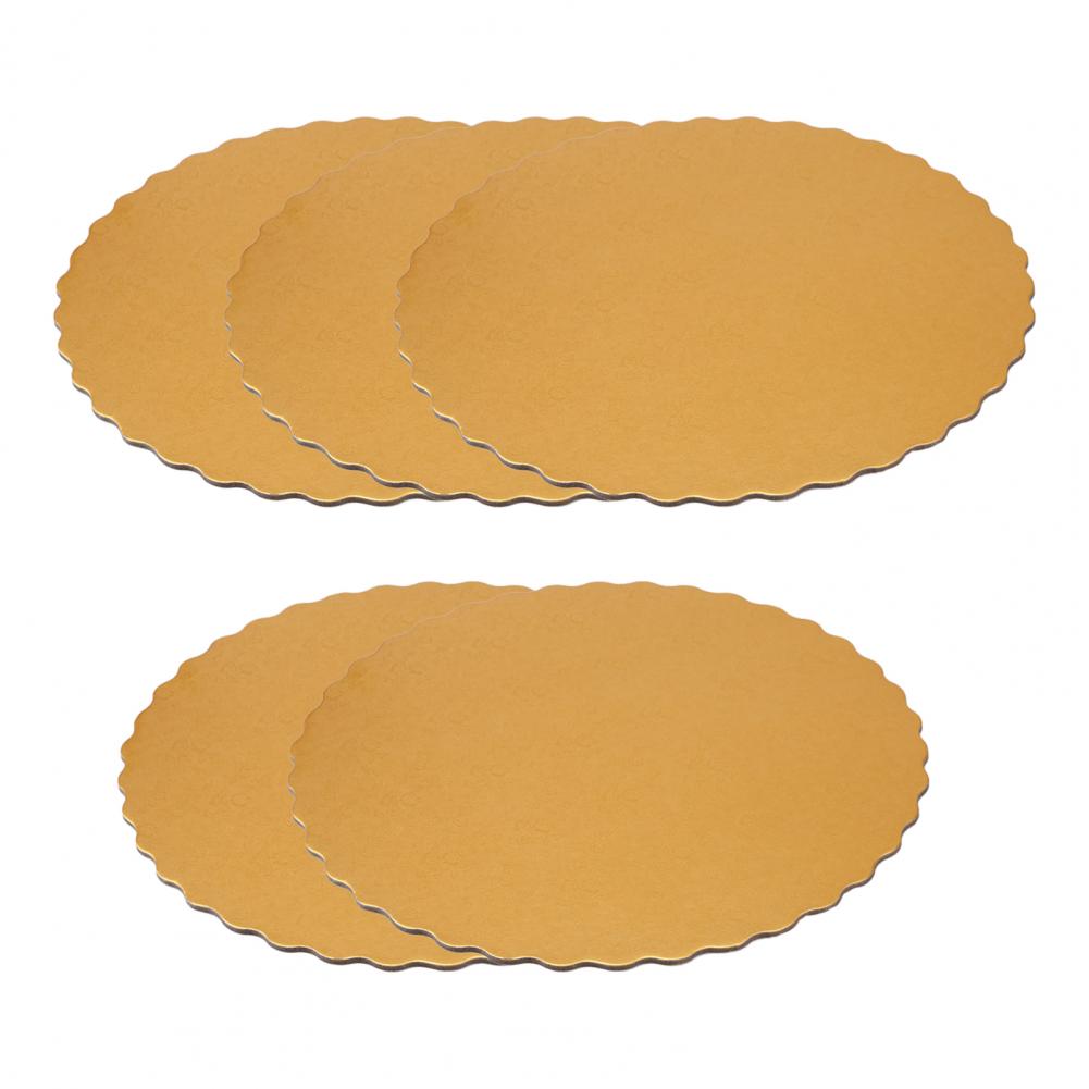 Plateau à gâteaux jetable, 5 pièces, plateau à desserts rond et épais, Base de gâteau doré, carton pour mariage, fête d&#39;anniversaire, outils à gâteaux: 30cm