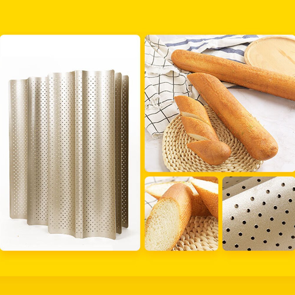 Moule à pain français ondulé, plateau de cuisson, plaque de gril, pratique, moule à gâteau, Baguette, rainure vagues, outil de cuisson