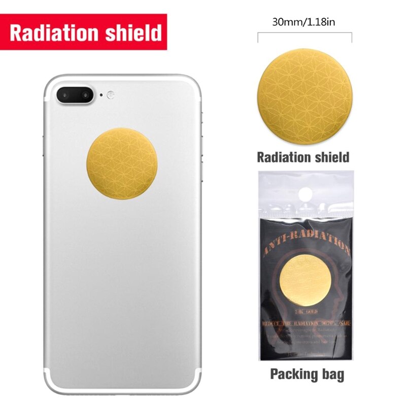 10Pcs Tegen Emf Scalaire Shield Hoge Negatieve Energie 3000cc Ionen Anti Straling Ronde Gouden Sticker