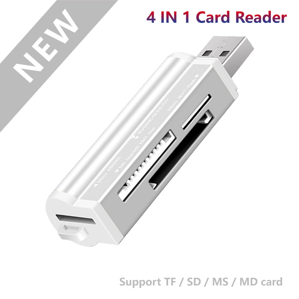 Adaptateur usb 4 in pour lecteur 1 2.0 mémoire micro sd tf  m2 mmc ms pro duo