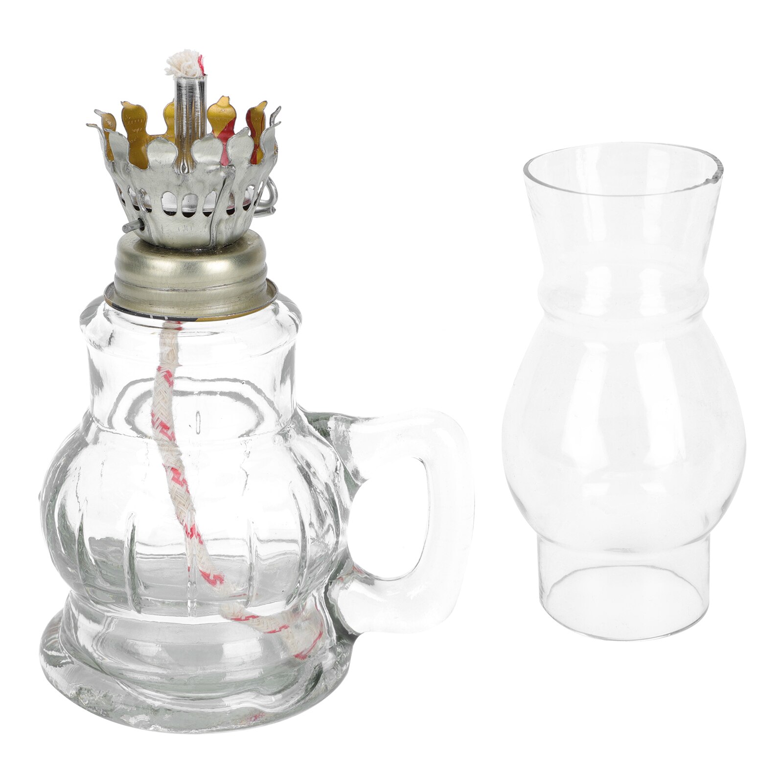 Desktop Oil Lamp Retro Kerosene Lamp Handheld Oil Lantern Glass Kerosene Lamp