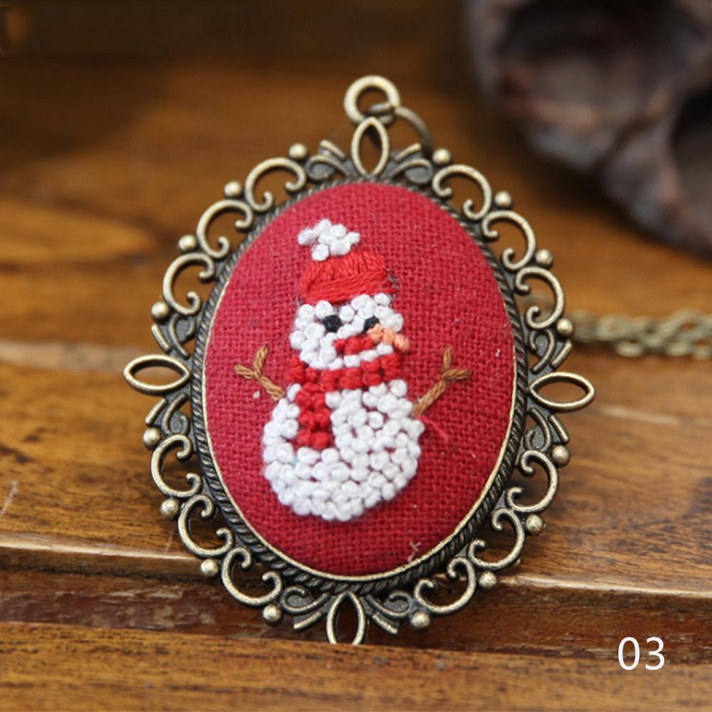Diy målning kors broderi handarbete nybörjare söm kit kit halsband band blomma broderi handarbete med kedja: 03