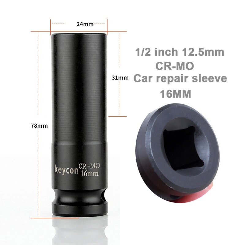 1/2 Inch 8-32mm Air Socket Adopter Universal Pneumatic Socket Wrench Head for Electric Impact Wrench Air Impact Wrench: 16MM