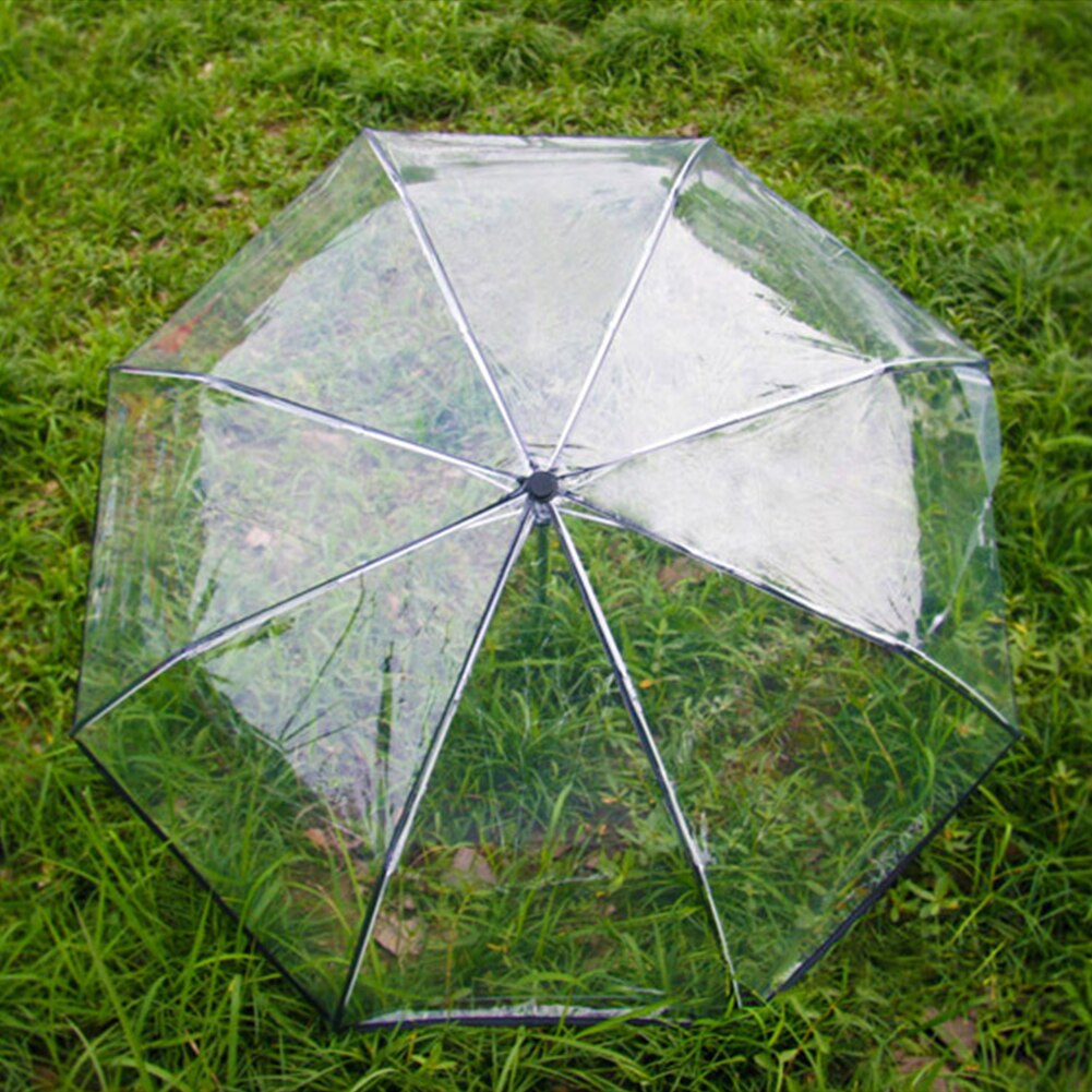 Parapluie Portable Transparent et automatique, Triple pliage, Anti-vent, , Durable, plage, plein air, voyage, dôme à bulles,