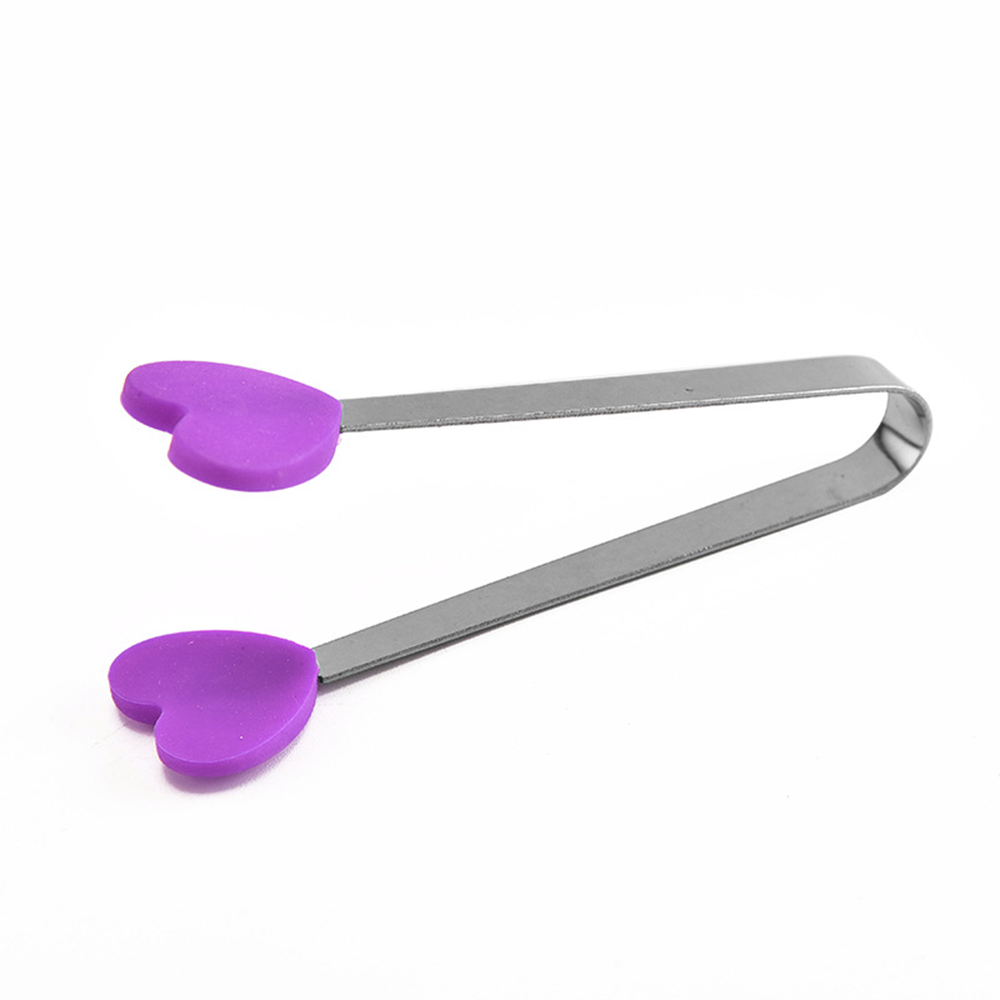 1PC Kitchen Silicone Clip Fruit Tongs Salad Serving Stainless Steel Handle Utensil Kitchen Accessories Tools: 04