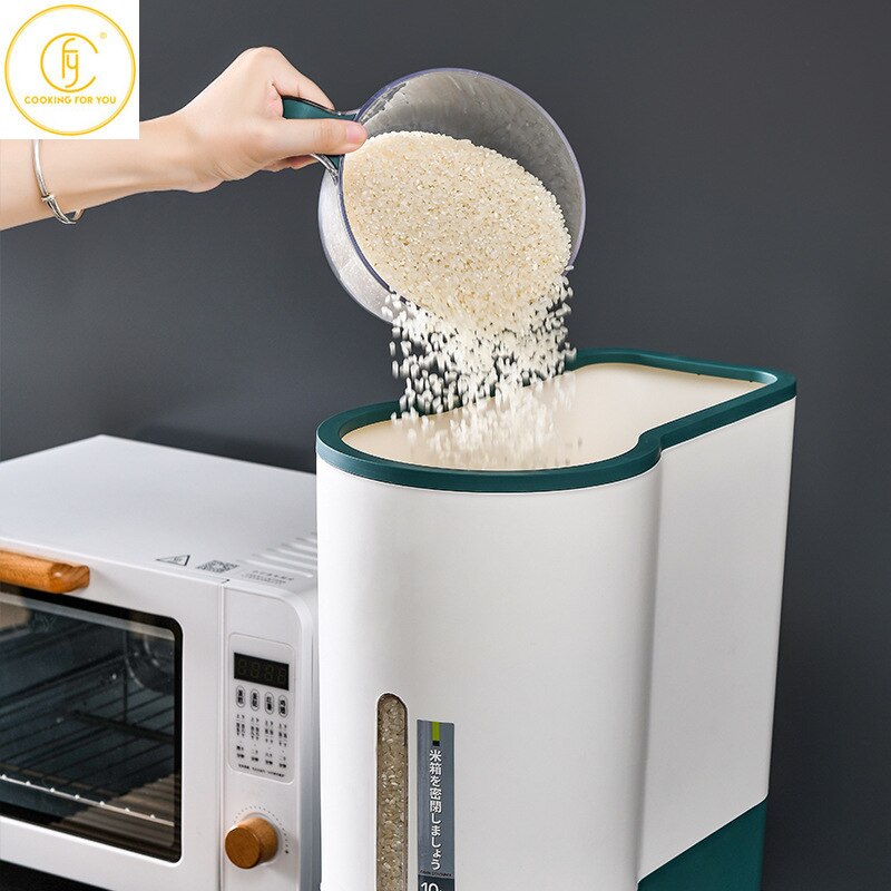 5/10KG Large Capacity Home Plastic Rice Bucket Plastic Multifunctional Refrigerator Storage Tank for Multigrain Grain and Cereal