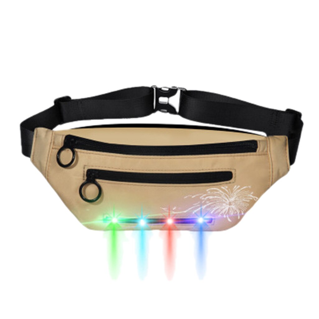 Männer Fanny Pack Led Flash-Glowing Laufen Taille Tasche Frauen Männer Reiten Wandern Telefon Geld Geldbörse Sport Gürtel Tasche Fanny packs: L