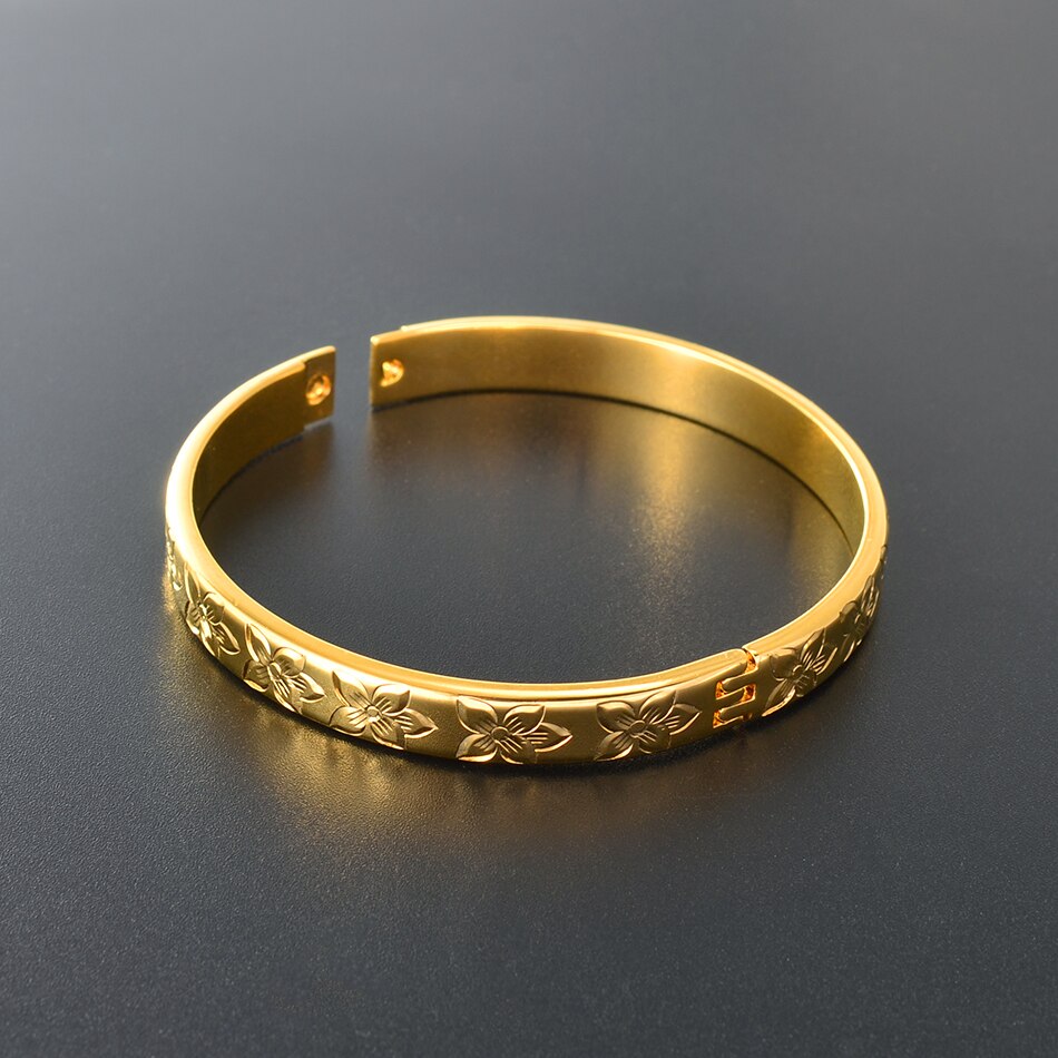 Anniyo Hawaiian Flower Bangle bracciale Color oro bracciale Bangle Kiribati Chuuk micronsia Marshallese braccialetti donna ragazze #072104