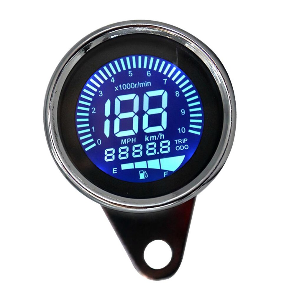 LED Light Odometer Speedometer for Motorcycle with 7 Colors Backlight, General Mechanical Gauge