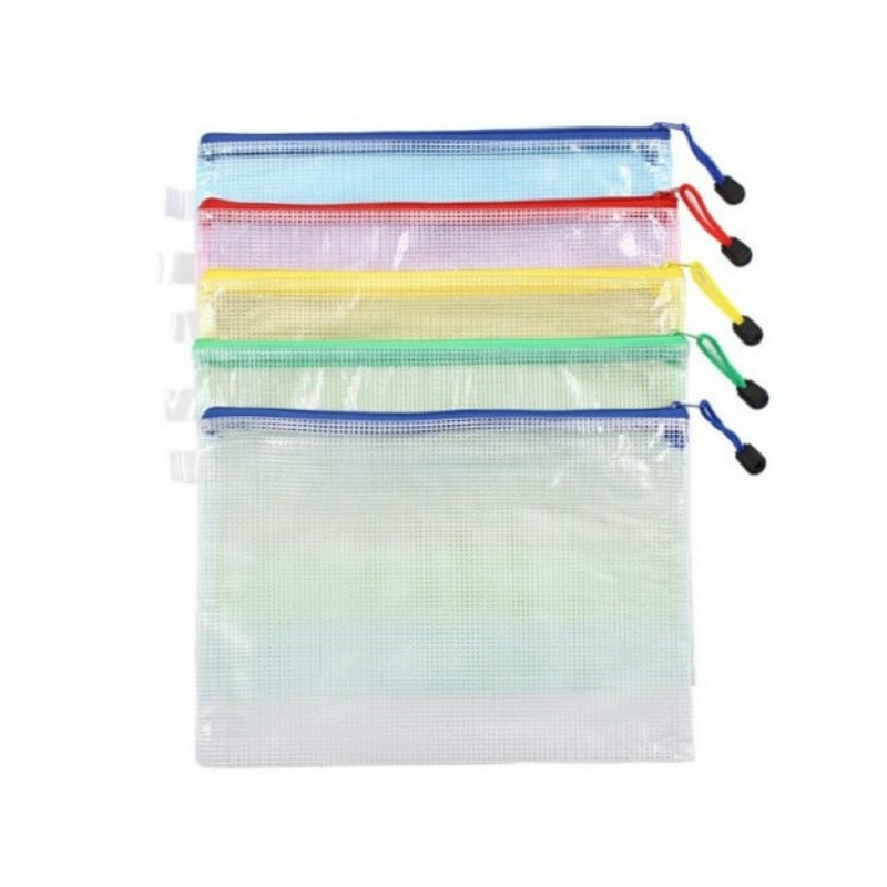 10 unids/lote A3/A4/A5/A6/B4/B5 bolsa transparente para guardar documentos bolsa para bolígrafos cremallera resistente al agua de PVC bolsas para archivos para oficina