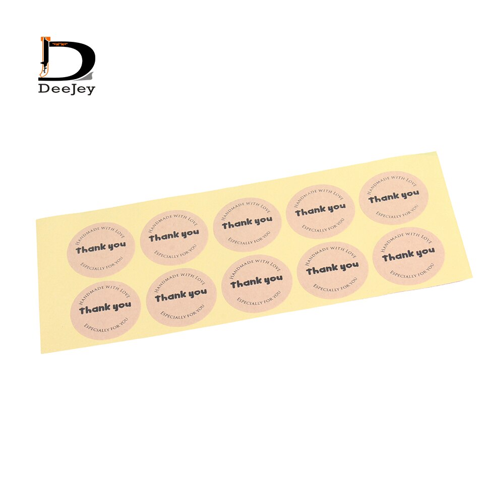 38mm thank you kraft stickers handmade with love sticker seal label cake packaging decoration stickers 150pc lot