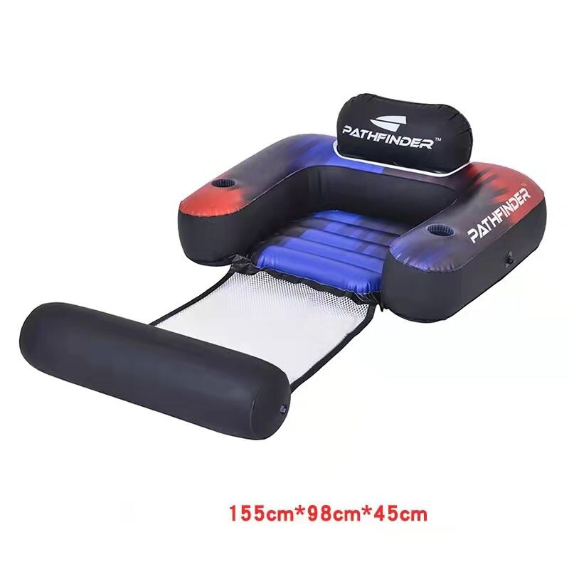 Water Sofa Inflatable Floating Pool Float Floating Row Reclining Chair with Backrest Sofa Drainage Play Water Inflable Net Sofa: 1