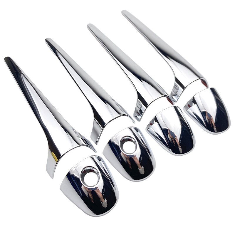 8 sztuk chrom zewnątrz drzwi osłona klamki wykończenia dla Toyota RAV4 RAV 4 2013 2014 2015 2016 2017 2018 akcesoria samochodowe robić stylizacji naklejki:  2 Keyholes