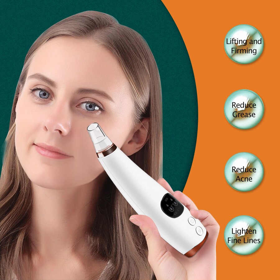 Blackhead Remover Facial Pore Clean Acne Extractor Kit Blackhead Remover Suction Tool 6 Replaceable Suction Heads