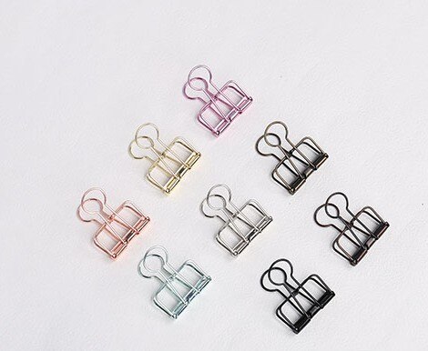 6 stuks/pak schattige 50mm bindklemmen metalen klembordklem met beschermende plastic hoek paperclips kantoorklemmen