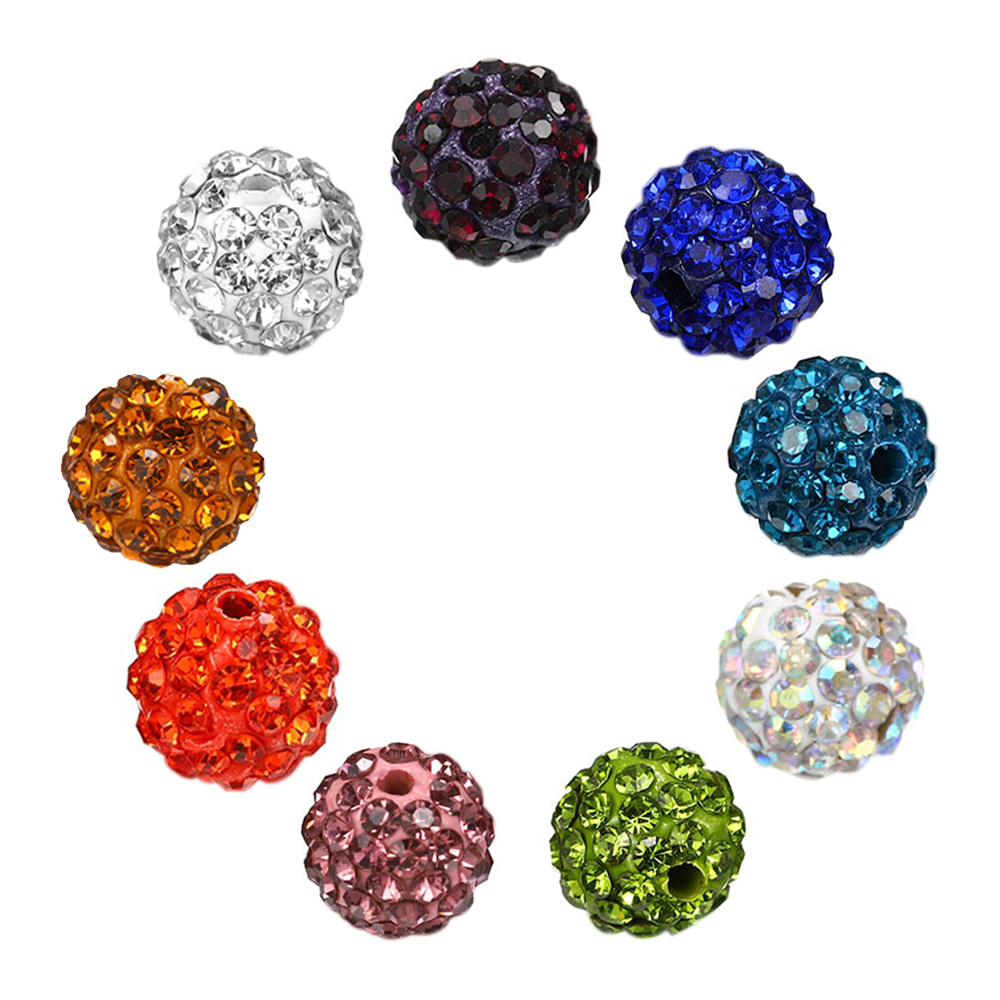 10Pcs 10Mm Disco Ball Ronde Kristallen Steentjes Losse Spacer Charm Kralen Voor Diy Sieraden Maken Accessoires