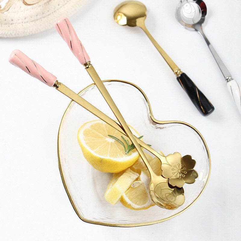 Japanse Ijsthee Lepel Met Lange Steel Rvs Dessert Koffie Suiker Lange Lepels Voor Shakes Roeren Theelepel Golden