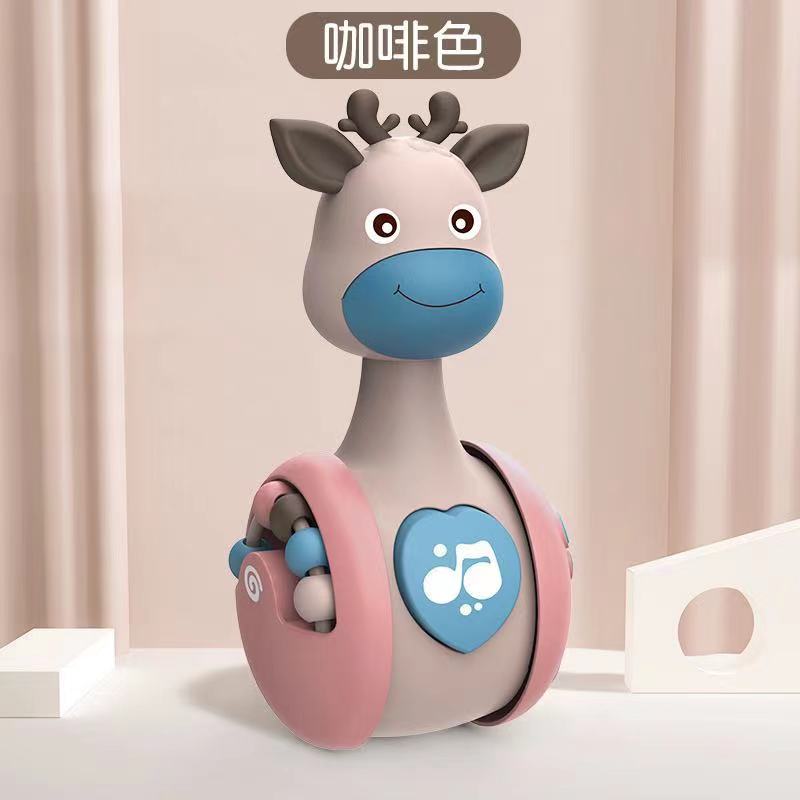 Sliding Deer Baby Tumbler Rattle Learning Education Toys Newborn Teether Infant Hand Bell Mobile Stroller Music Roly-poly Toy