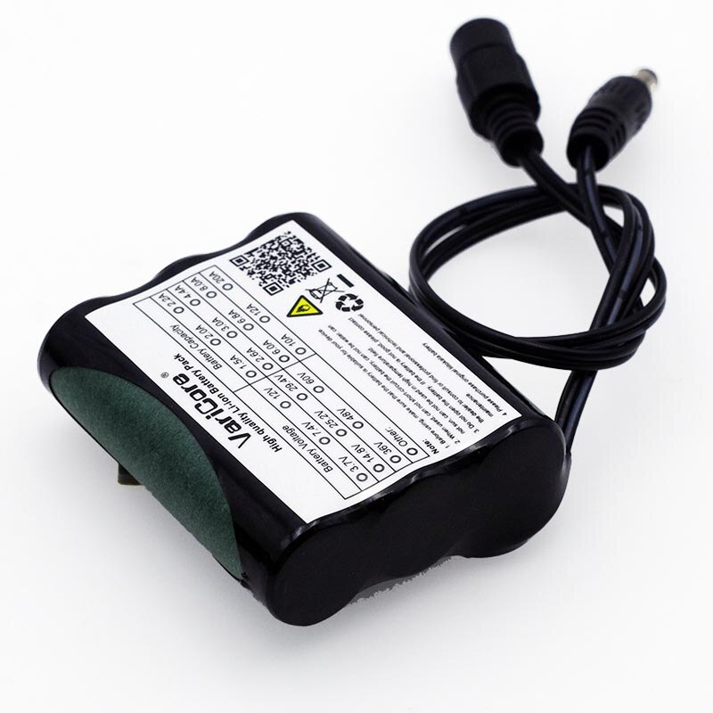 VariCore 12 v 2600 mah 18650 Li-Ion Oplaadbare batterij 35 w LED Lamp CCTV Camera DC plug 5.5 * 2.1mm