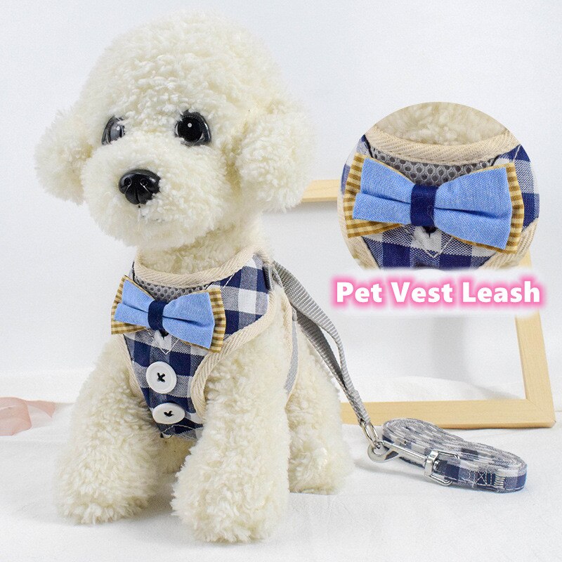 Adjustable Dog Cat Vest Leash Pet Breathable Mesh Soft Clothes Tie Collar Harness For Small Dog Puppy Hiromi No Pull Belt