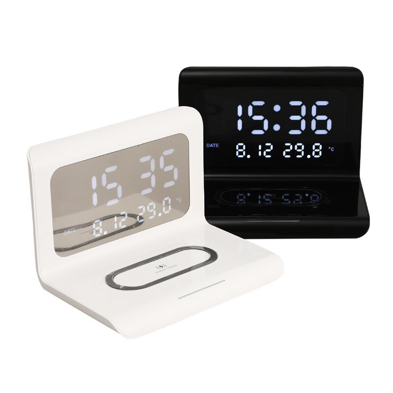 Alarm clock with Wireless Charging Function bedside Alarm Clock compatible with Iphone Huawei Samsung bedside alarm clock