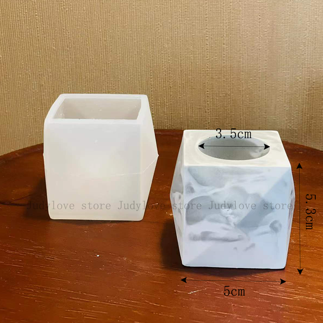 Moule porte-bougie en Silicone, en résine époxy, pour bricolage, en argile, en béton: plum