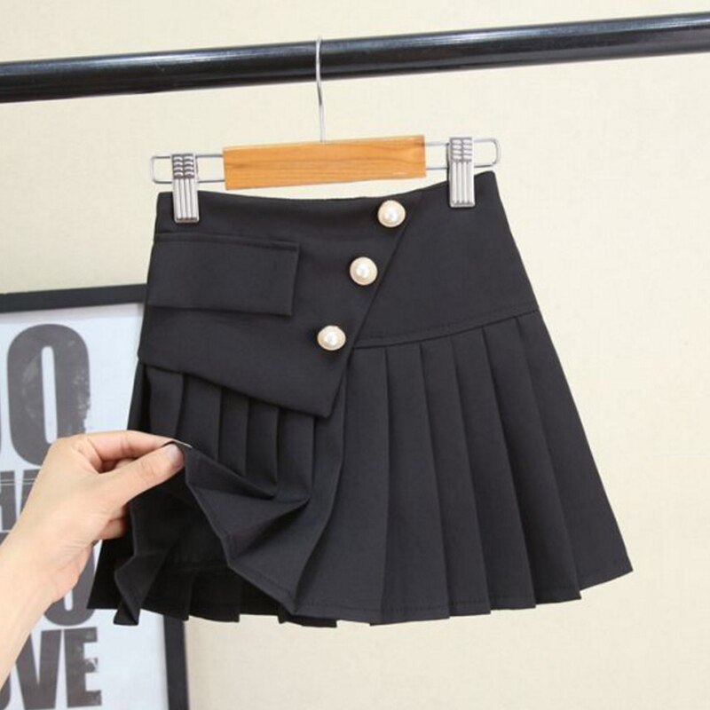 Faldas plisadas para niñas, faldas escolares blancas y negras para adolescentes, ropa de baile para niños de 4 a 13 años,