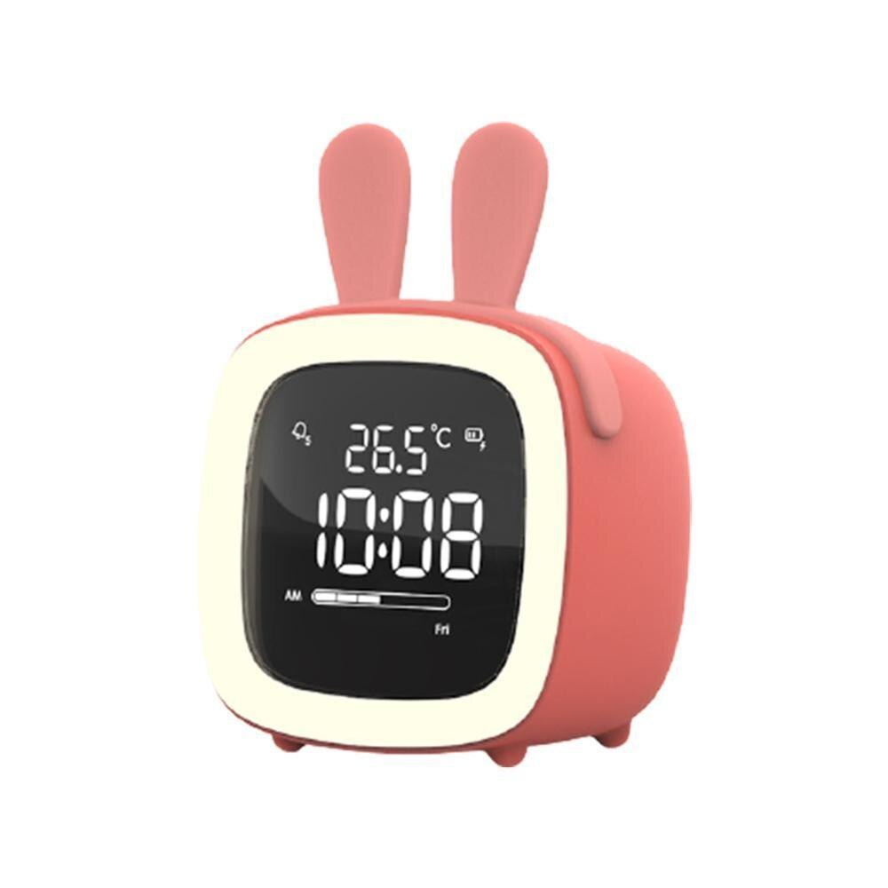 Kids Alarm Clock Cute-TV Night Light Alarm Clock For Children Battery Bedroom Rechargeable Clock Operated F5Q1: E