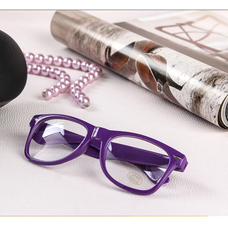 RBROVO Clear Glasses Frame Women Transparent Spectacle Frames Square Eyeglasses Frame Women Vintage Optical Frame Female: Purple-T