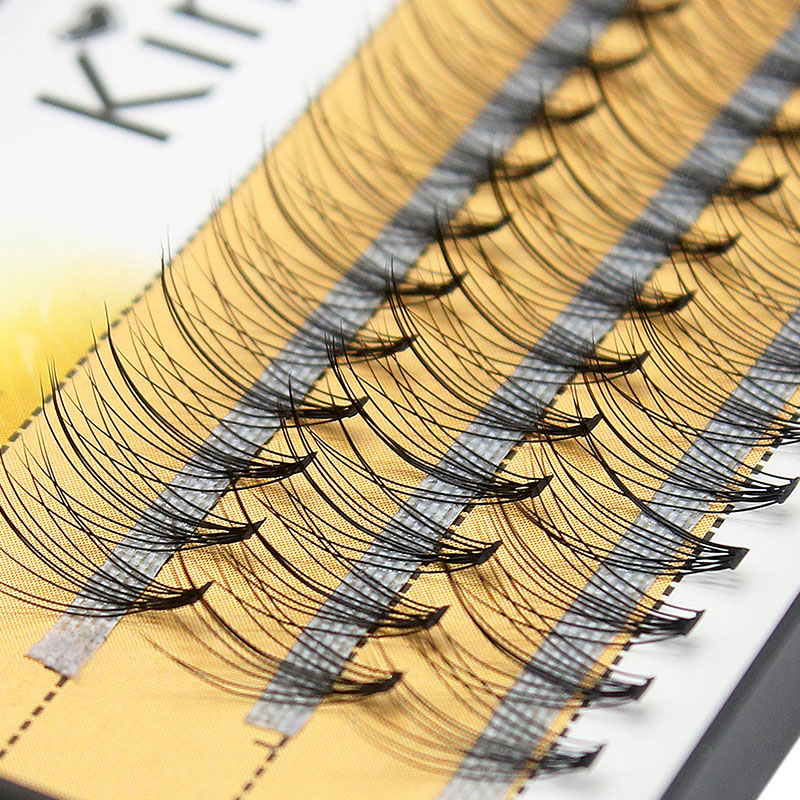 Kimcci naturel longs cils évasés individuels grappe Faux cils 60 paquets/boîtes maquillage vison Extension de cils Faux Cilias