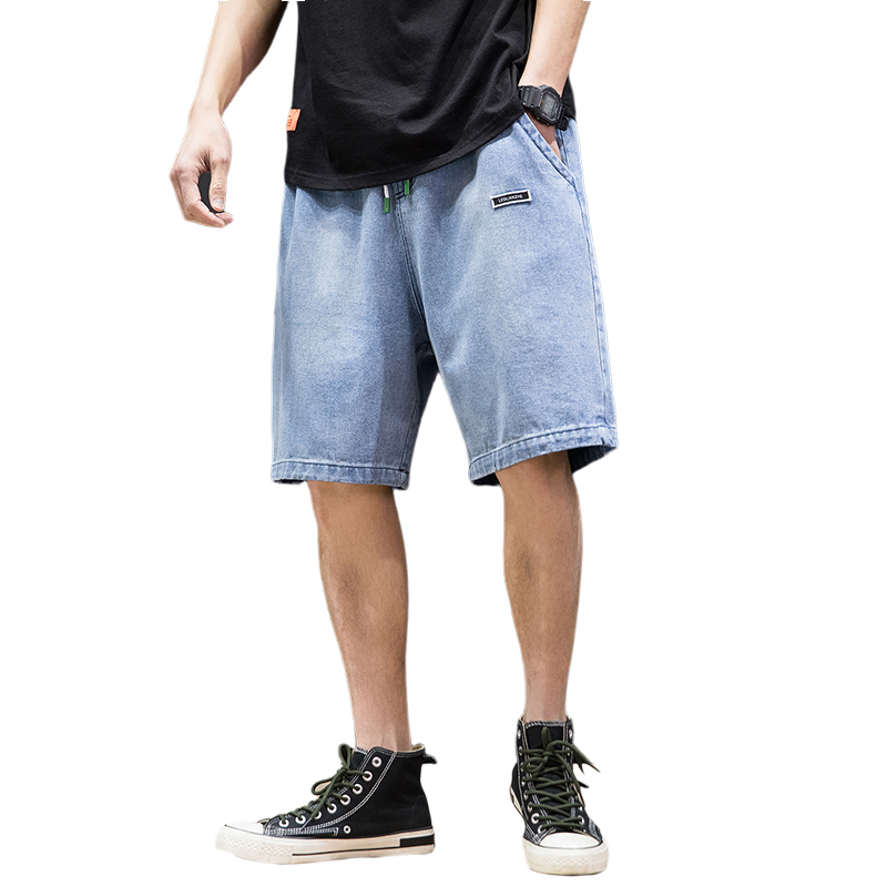 Men Summer Oversize Denim Shorts Mens Knee Length Korean Loose Hip Hop Jeans Male Clothes Shorts 5XL