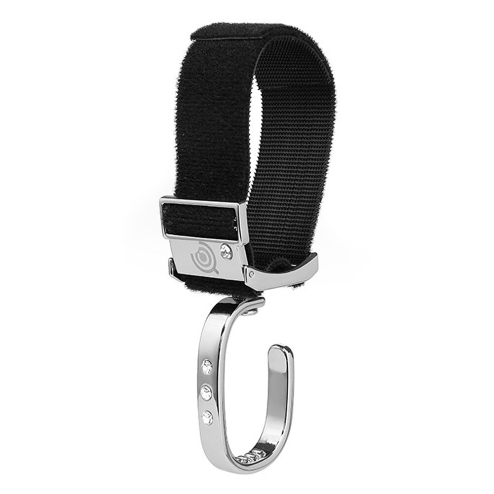 1Pcs Diamant Kinderwagen Haak Hanger 360 Graden Rotatie Kind Baby Winkelwagen Moeder En Baby Tas Fiets Haak: Silver 12x4cm