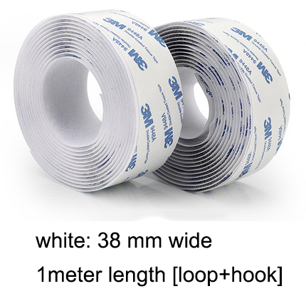 1Meter/Pairs Strong Self adhesive Hook and Loop Fastener Tape nylon sticker Hook adhesive with Glue for DIY 20/25/30/38/50mm: 38mm white 1meter