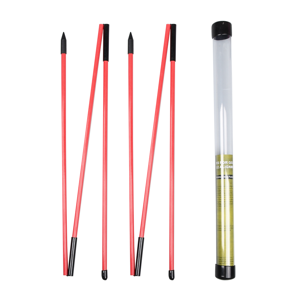 6 farben Golf Ausrichtung Sticks Zusammenklappbare Golf Praxis Stangen Putter Grün Trainer Werkzeuge Golf Swing Training Tool: Rot