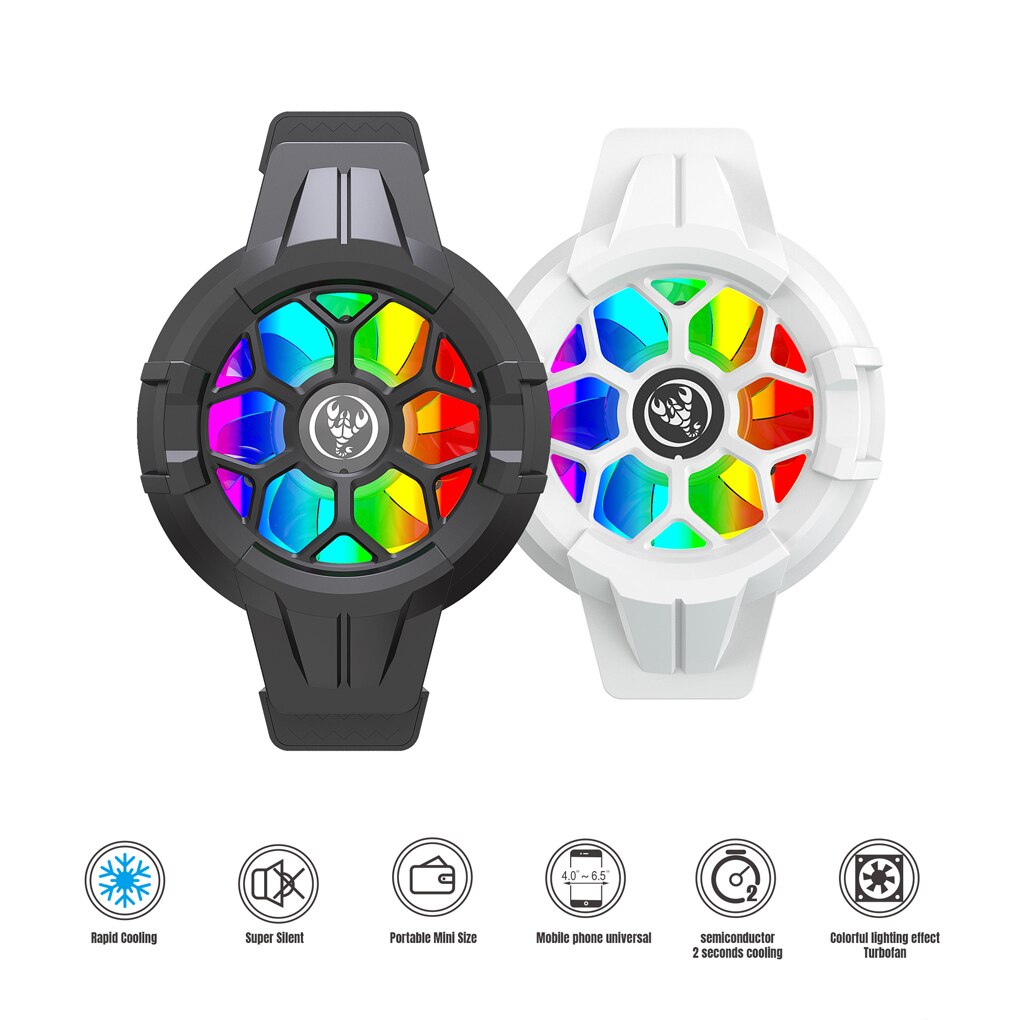 Typ-C Smart Telefon Lüfter Tragbare Gaming Mobile Kühler Gamepad Kühler Kühler Fan LED RGB Tragbare USB Kühler