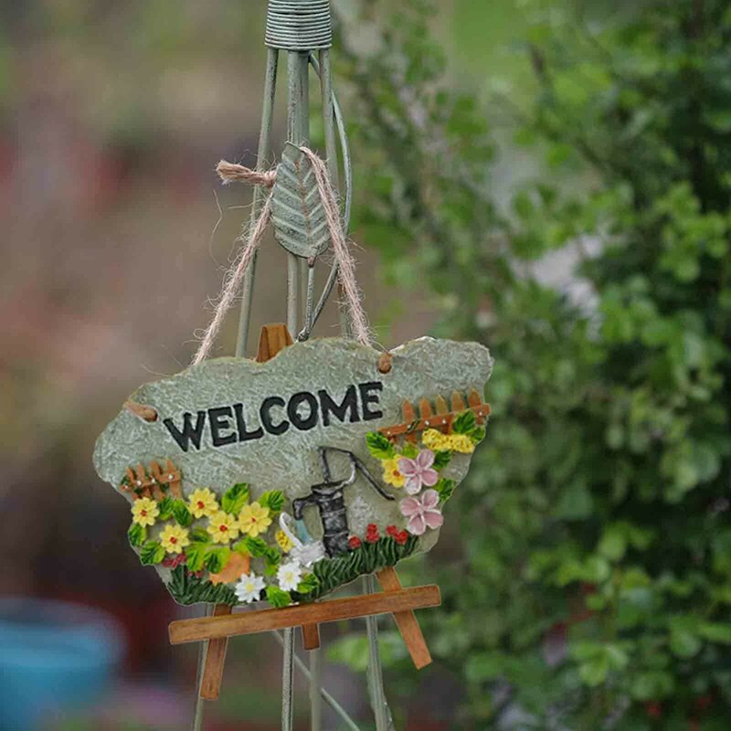 Hars Muur Teken Met Opknoping String Decoratieve Welkom Opknoping Teken Voor Veranda Home Decor XH8Z