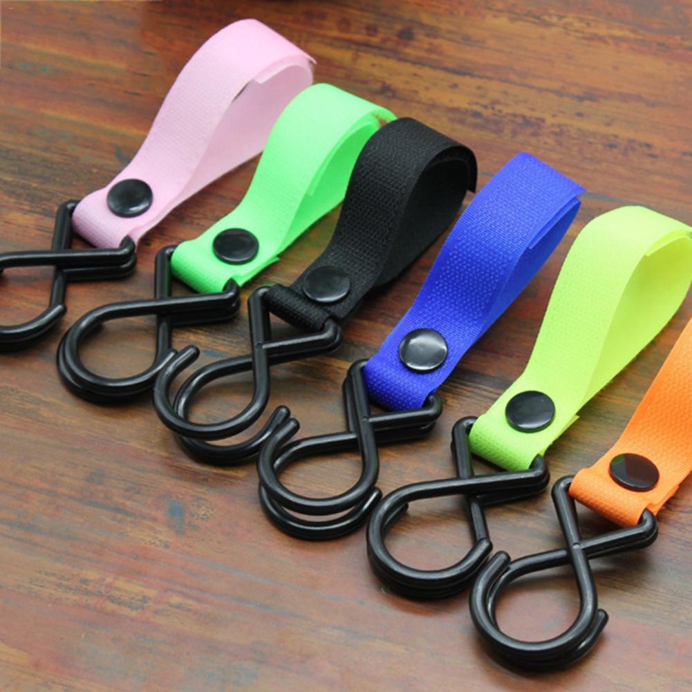 2 Pieces Baby Stroller Hook Snap Baby Toy Strap Pram Pushchair Multi Purpose Hanging Clips Wheelchair Car Seat Rotating Hooks
