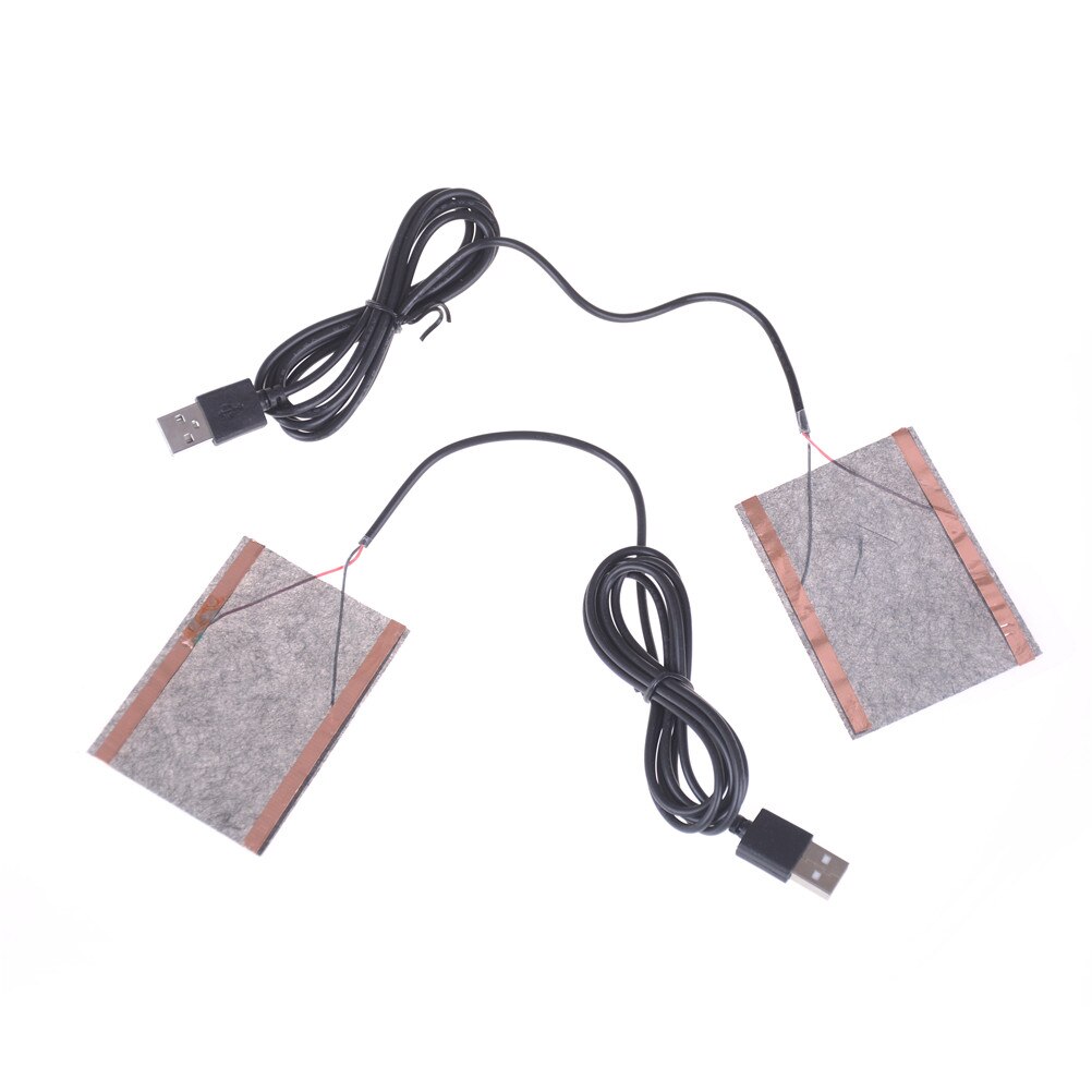 Almohadilla de calefacción de fibra de carbono, 2 uds. 8*10cm 5V calentador de manos USB, película de calentamiento eléctrica para invierno, esterilla térmica para fiebre infrarroja