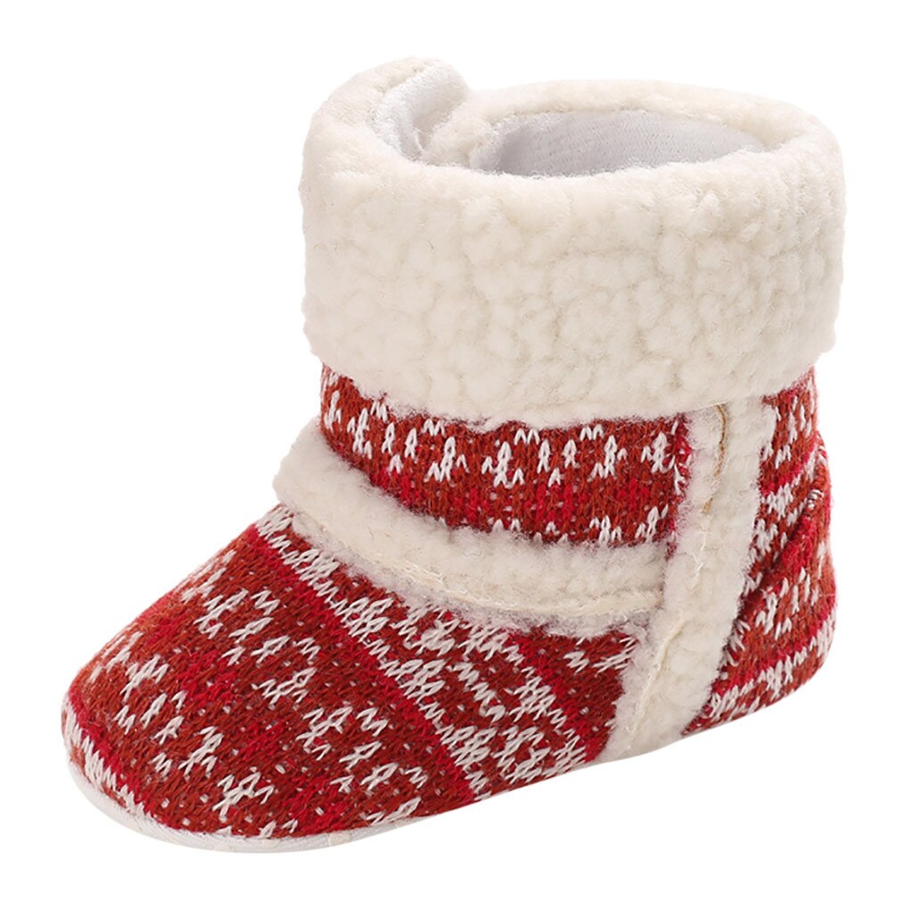 Baby Schuhe Art Stiefel Neugeborenen Dickes ist hingefallen Booties Mädchen Jungen Super Warme Winter Baby Knöchel Schnee Stiefel Kleinkind freundlicher Warme erste Gehhilfe: Rot / 3,5