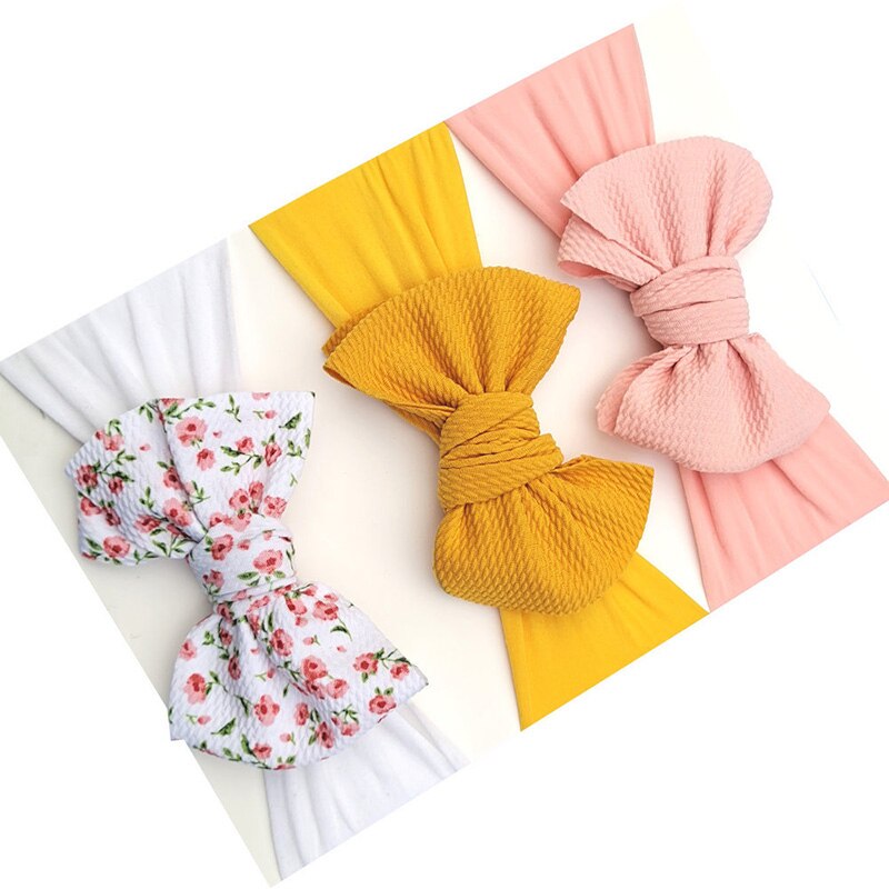 3 Pcs/Set Sweet Princess Baby Headband Flower Big Bows Kids Children Turban Hairbands For Girls Baby Girl Hair Accessories: style 13