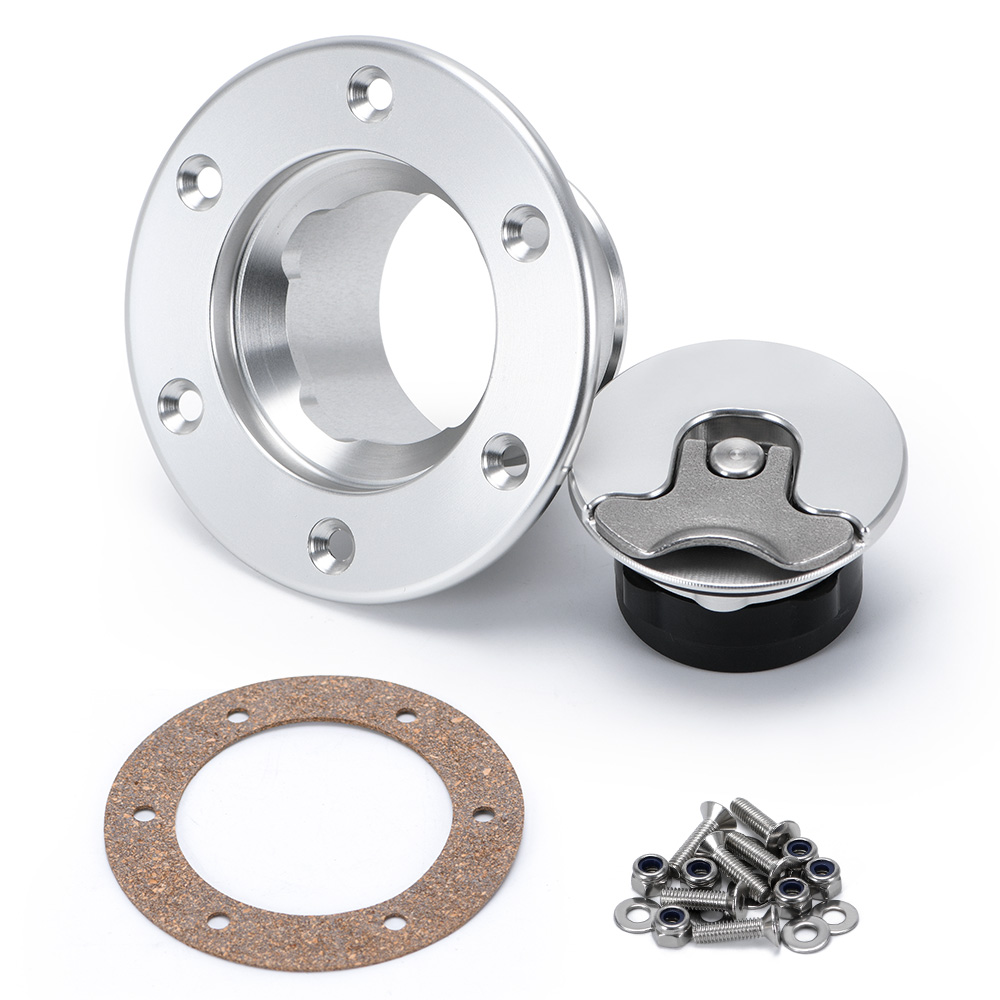 PQY – Neue Billet-Brennstoffzelle/Kraftstoff-Überspannungstankdeckel aus Aluminium, Unterputzmontage, 6-Bolzen-Oberflächenoxidationsöffnungs-ID, 35,5 mm PQY-SLYXG01: Silber