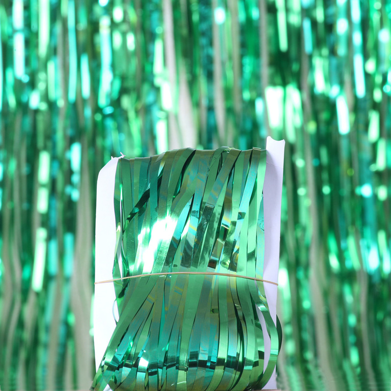 【 1*3 m】fest bakteppe gardin glitter metallfolie skumring utdrikningslag bakgrunn dekorasjon bryllup bursdag festival fest vegg: Grønn